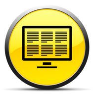 Computer Monitor icon on a round button N17
