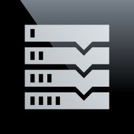 Flowchart icon on a black background N12