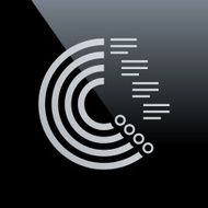 Radial Bar Chart icon on a black background N2