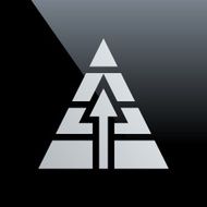 Pyramid icon on a black background N4