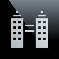 Office Building icon on a black background N4