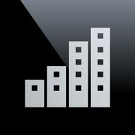 Apartment Building icon on a black background N6