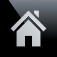 Home icon on a black background N2