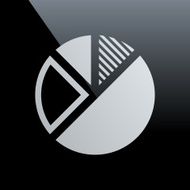 Pie Chart icon on a black background N4