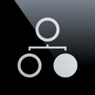 Flowchart icon on a black background N14