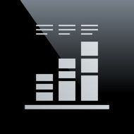 Bar Graph icon on a black background N12
