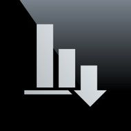 Bar Graph icon on a black background N13