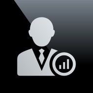 Businessman icon on a black background N10