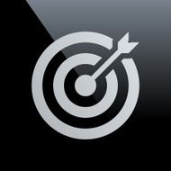 Target icon on a black background N3