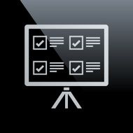 Projection Screen icon on a black background N4
