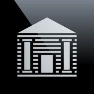 Bank icon on a black background N6