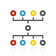 Flowchart icon on a white background N45