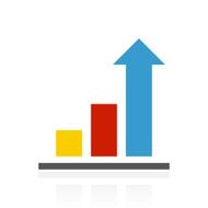 Bar Graph icon on a white background N46