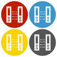 Network Server icon on circle buttons N3