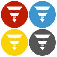 Pyramid icon on circle buttons