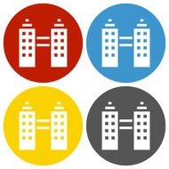 Office Building icon on circle buttons N2