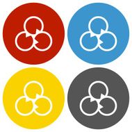 Venn Diagram icon on circle buttons
