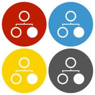 Flowchart icon on circle buttons N10