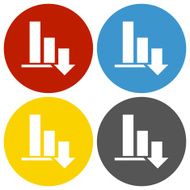 Bar Graph icon on circle buttons N10