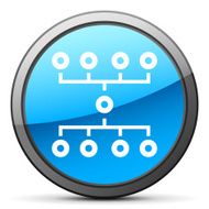 Flowchart icon on a round button N62