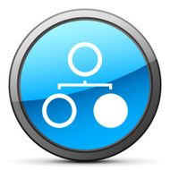 Flowchart icon on a round button N63