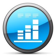 Bar Graph icon on a round button N60