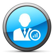 Businessman icon on a round button N47