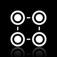 Flowchart icon on a black background N15