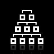 Flowchart icon on a black background N16