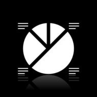 Pie Chart icon on a black background N5