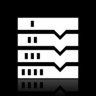 Flowchart icon on a black background N17