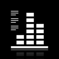 Bar Graph icon on a black background N16