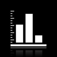 Bar Graph icon on a black background N17