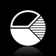 Pie Chart icon on a black background N6