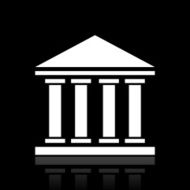 Bank icon on a black background N7