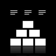 Pyramid icon on a black background N5