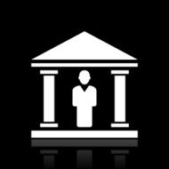 Bank icon on a black background N8