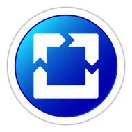 Chevron Chart icon on a round button N37
