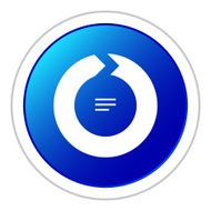 Chevron Chart icon on a round button N38