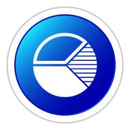 Pie Chart icon on a round button N20