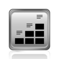 Bar Graph icon on a square button N29