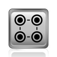 Flowchart icon on a square button N28