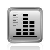 Bar Graph icon on a square button N30