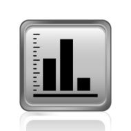 Bar Graph icon on a square button N31