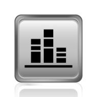 Bar Graph icon on a square button N32