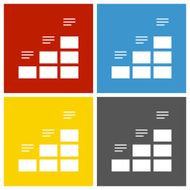 Bar Graph icon on square buttons N15
