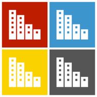 Apartment Building icon on square buttons N7