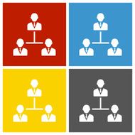 Leadership icon on square buttons