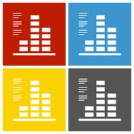 Bar Graph icon on square buttons N16