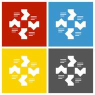 Flowchart icon on square buttons N18